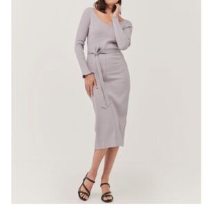 NEW Pact Organic Cotton Stretch Rib Jazz Maternity Dress Lilac Purple size XXL